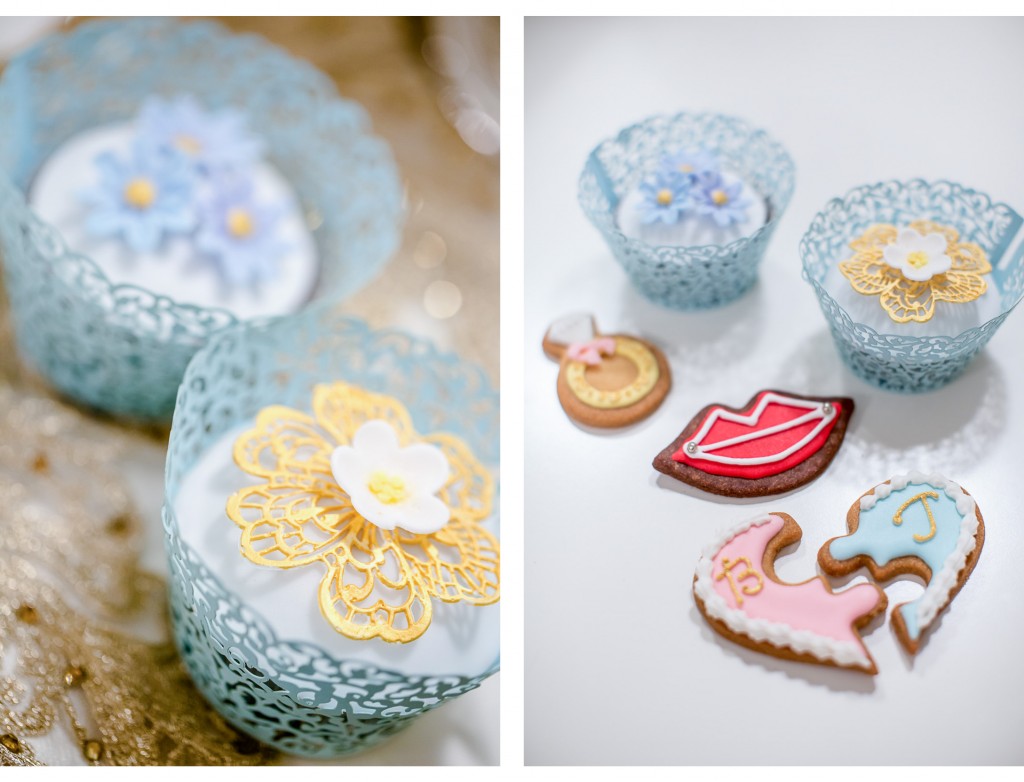 selfmade cupcakes and cookies - the bride has so many talents